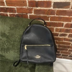Coach Black Backpack with Gold Zipper